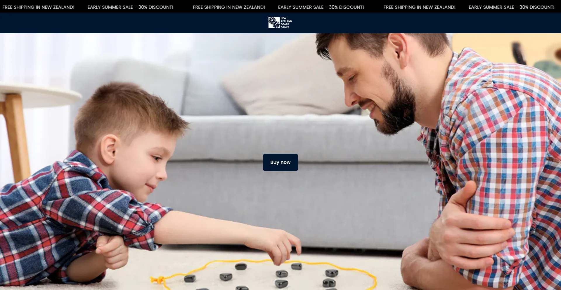 Website screenshot of Newzealandboardgames.nz