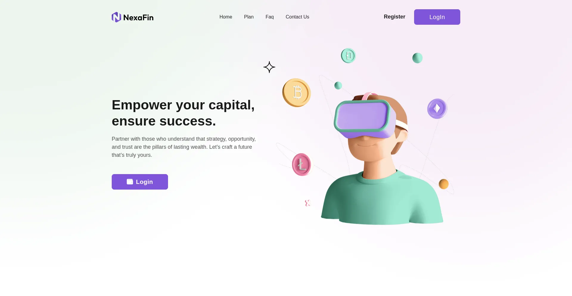 Website screenshot of Nexafin.biz