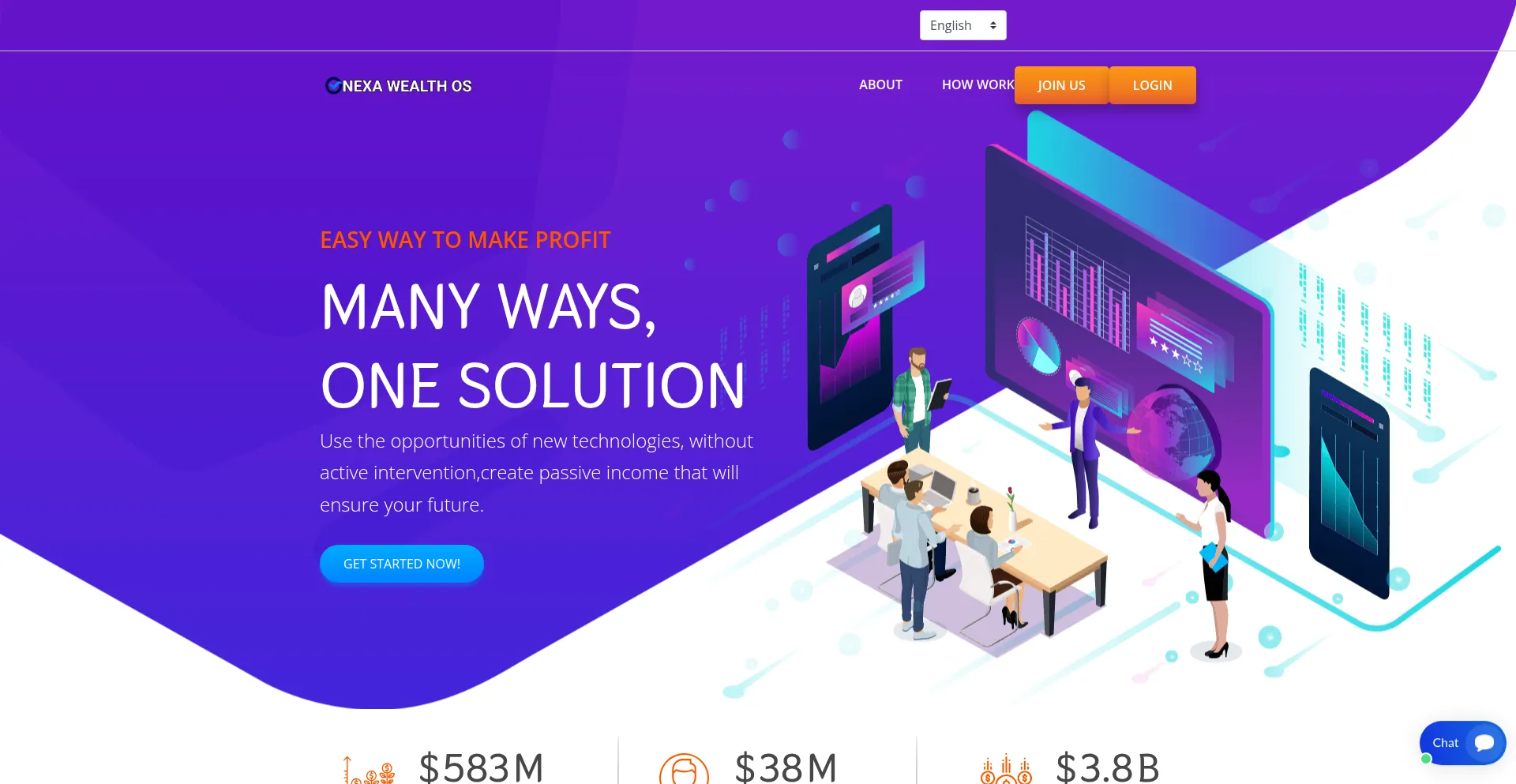 Website screenshot of Nexawealth-oi.live