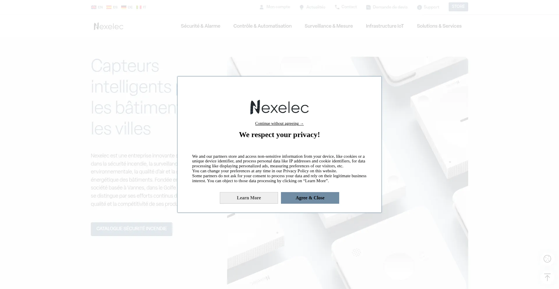 Website screenshot of Nexelec.eu