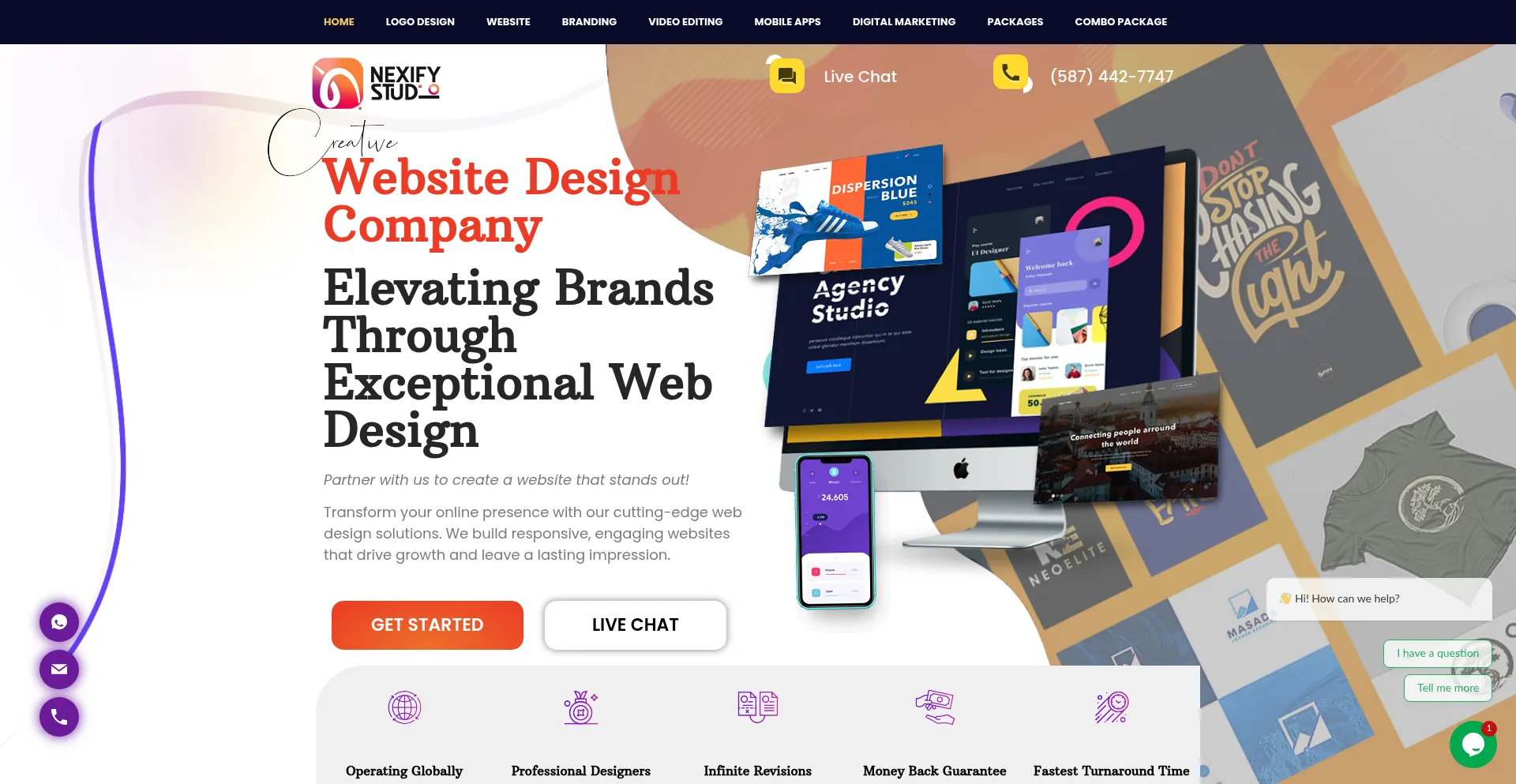 Website screenshot of Nexifystudio.ca