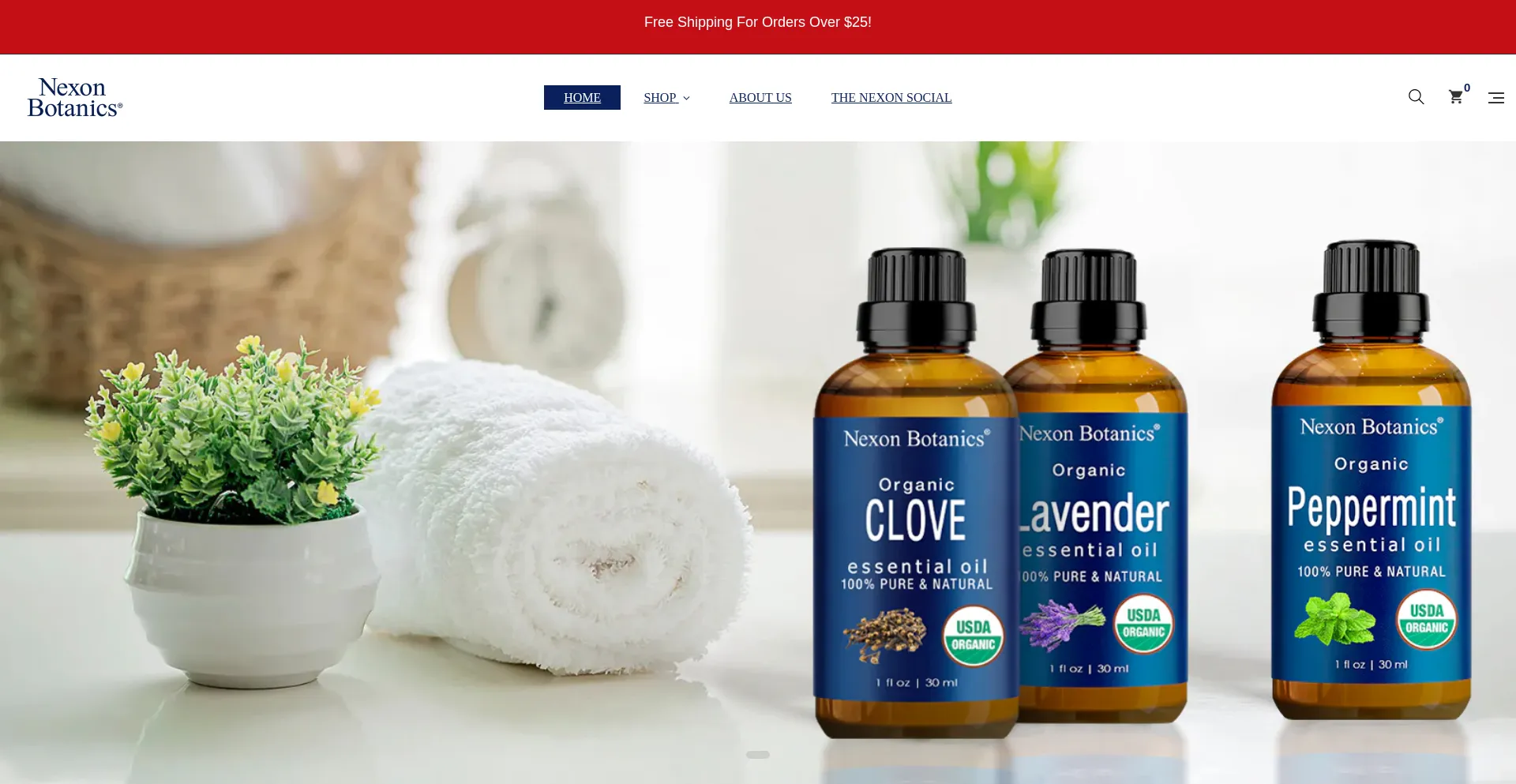 Website screenshot of Nexonbotanics.com