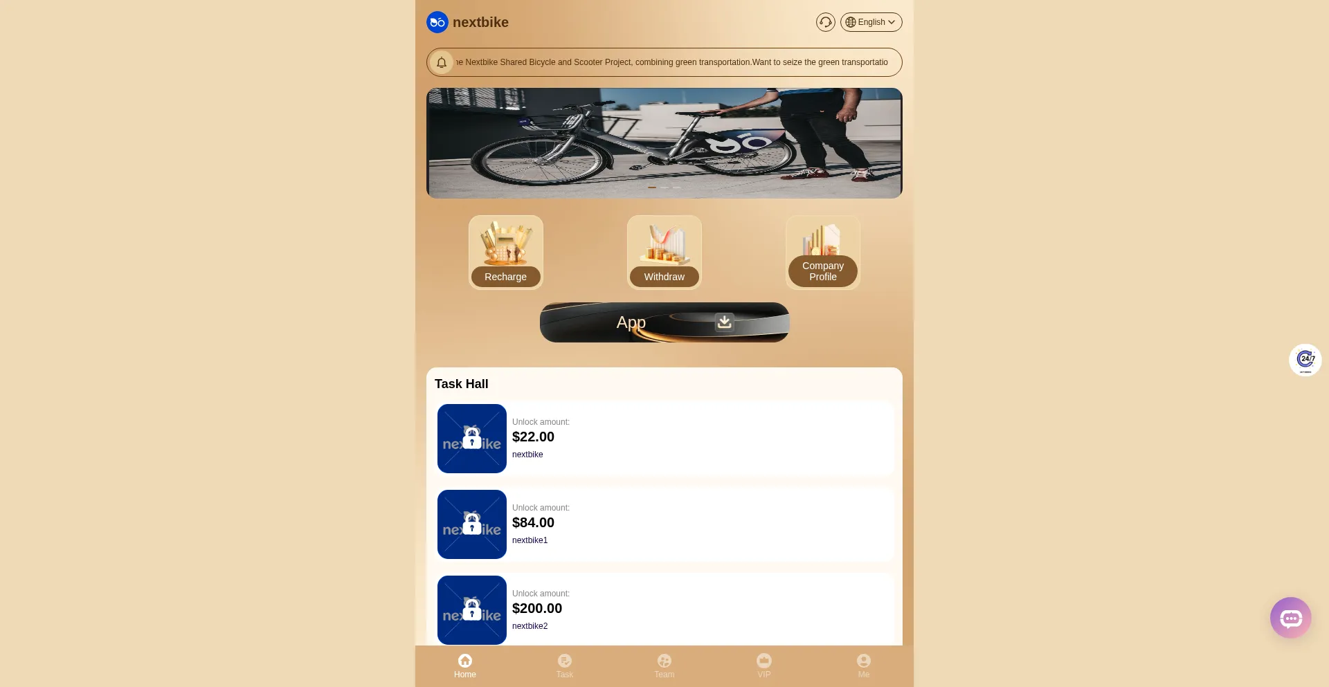 Website screenshot of Nextbike.xyz
