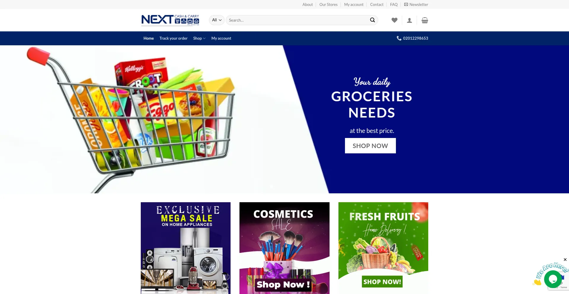 Website screenshot of Nextcashandcarry.com.ng