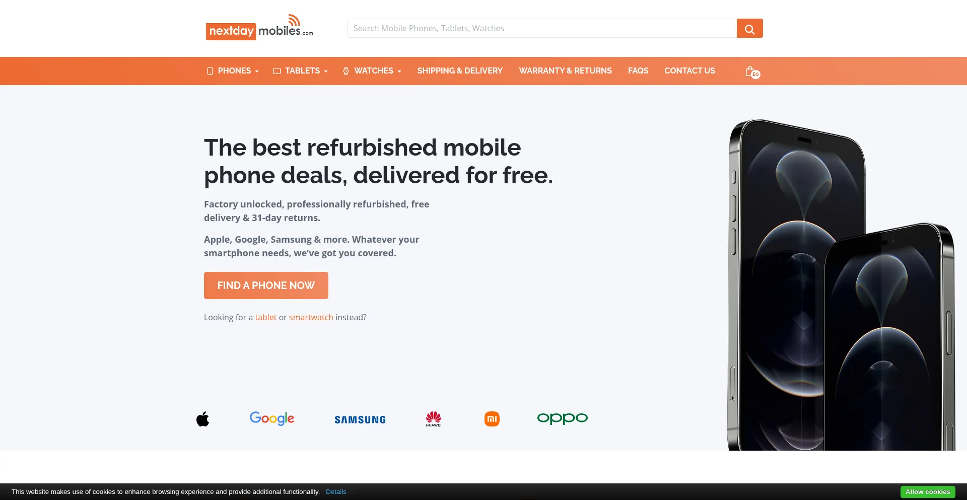 Nextdaymobiles.com Screenshot