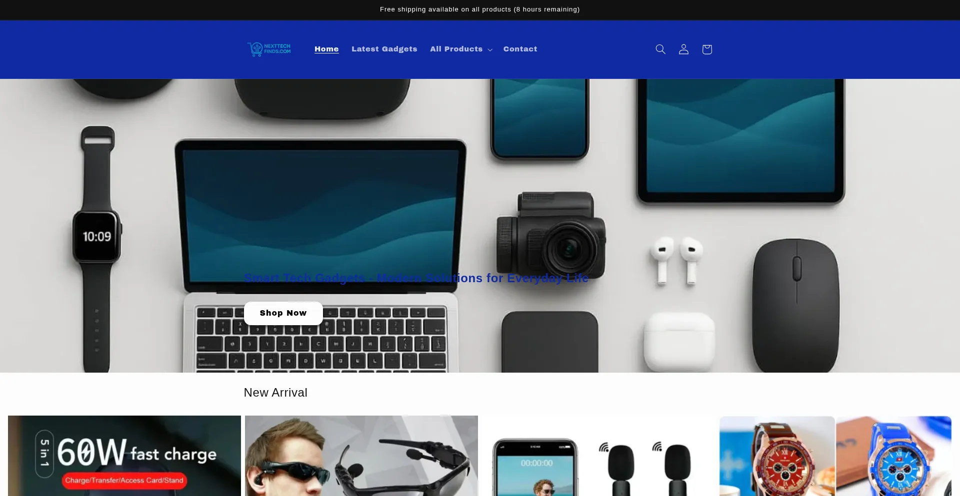 Website screenshot of Nexttechfinds.com