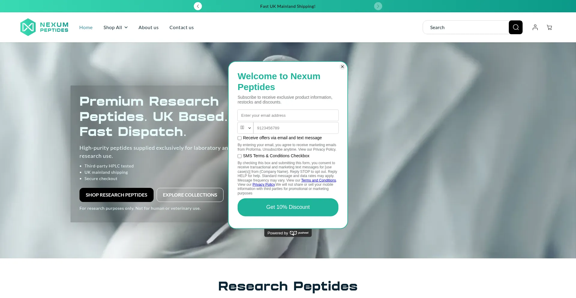 Nexumpeptides.co.uk