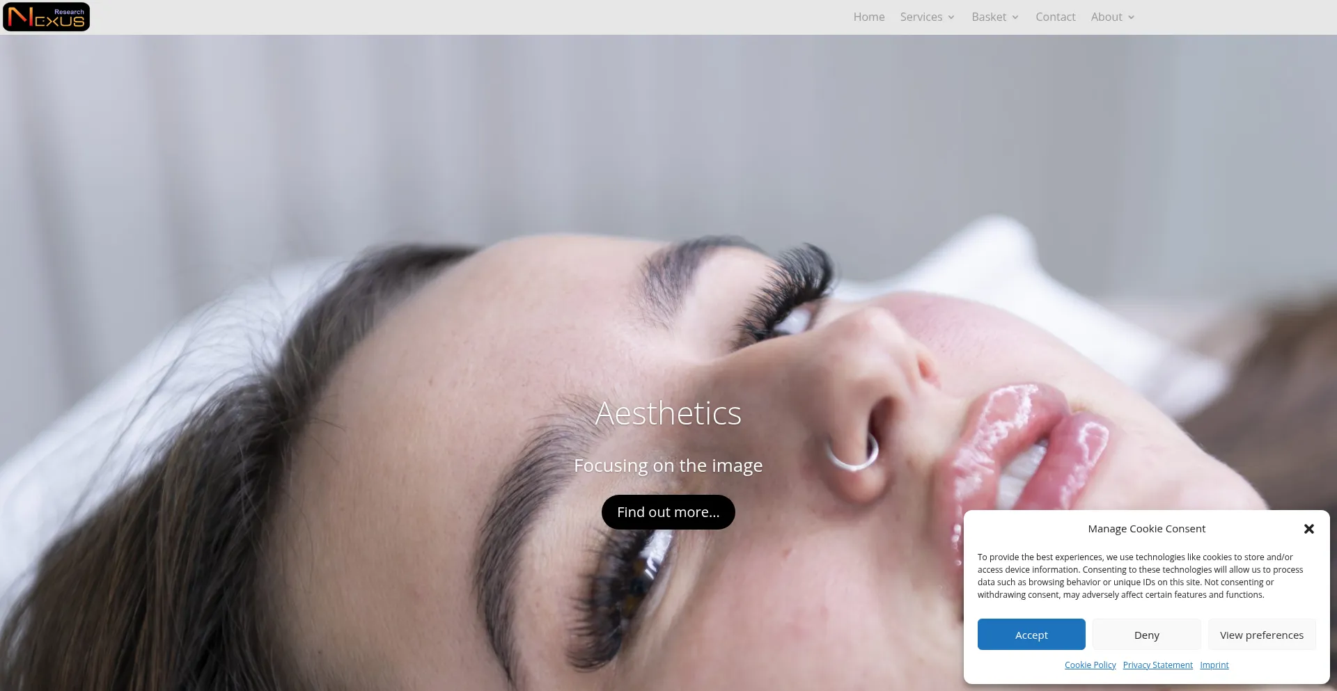 Website screenshot of Nexus-research.com
