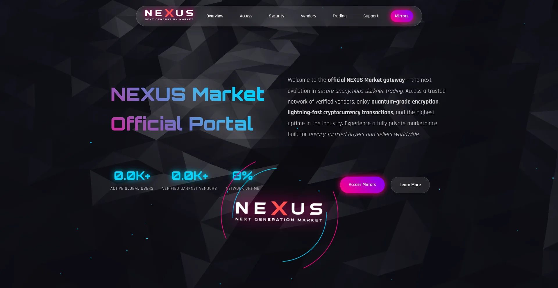 Website screenshot of Nexusgenmarket.com