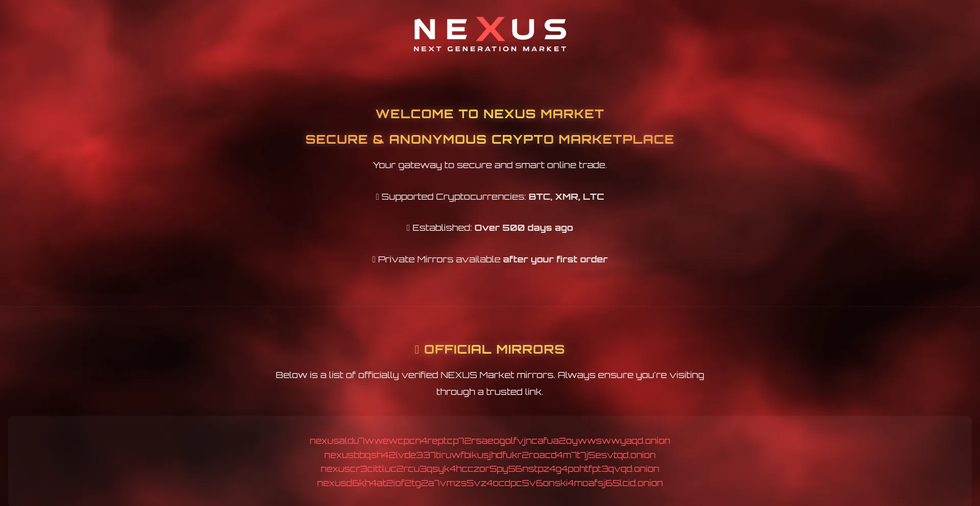 Website screenshot of Nexusoriginal.org