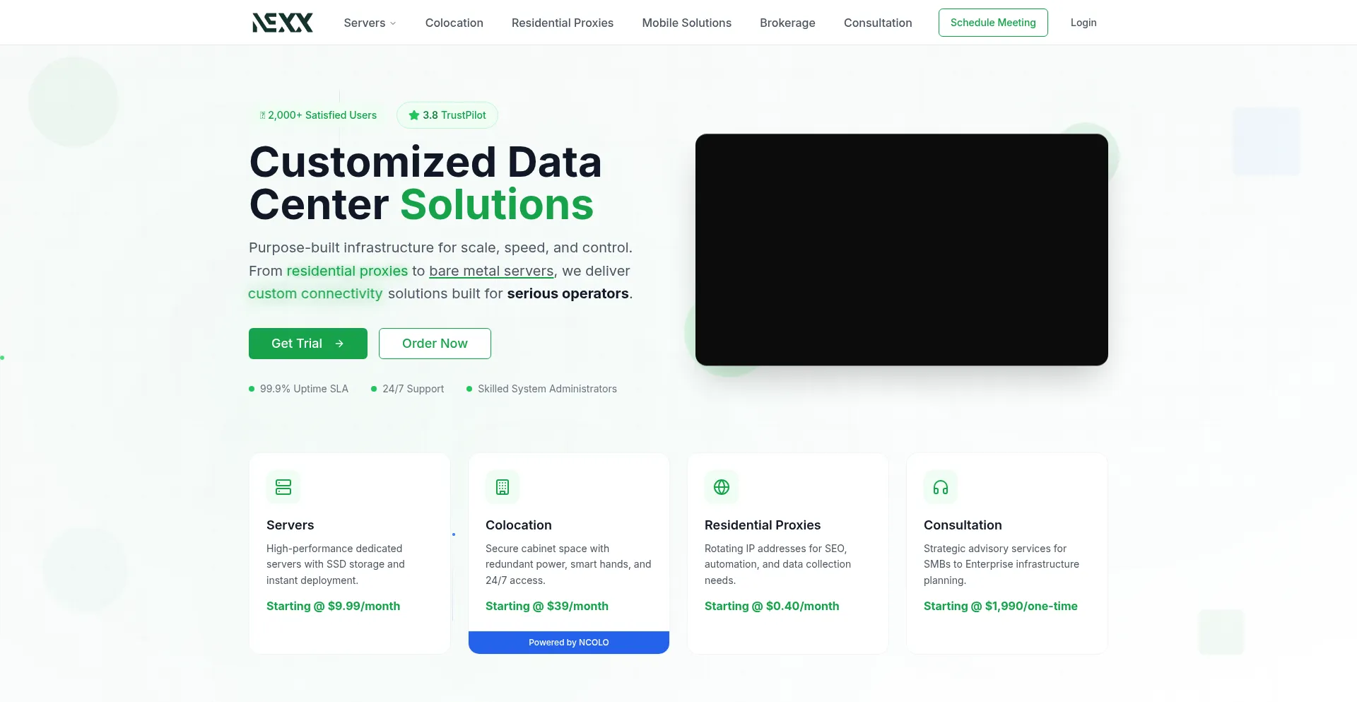 Website screenshot of Nexx.net