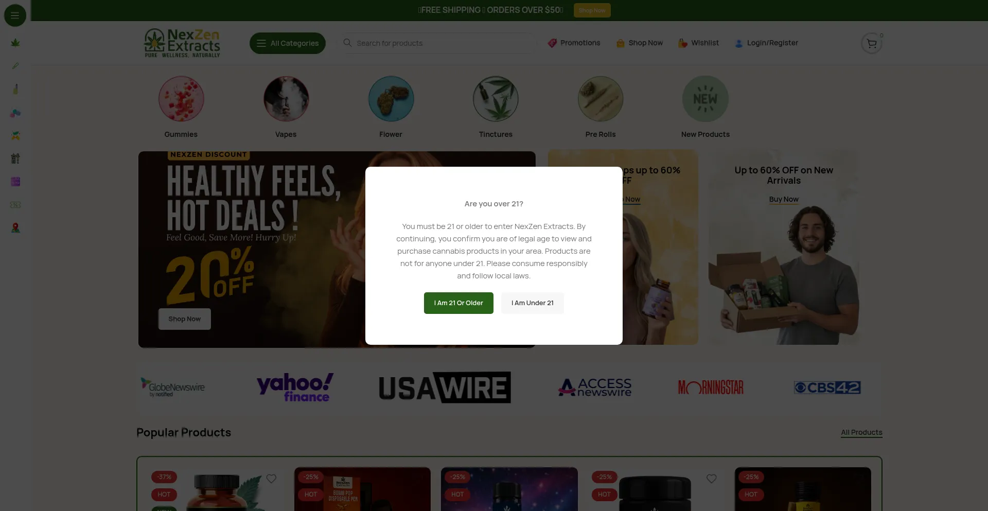 Nexzenextracts.com Screenshot