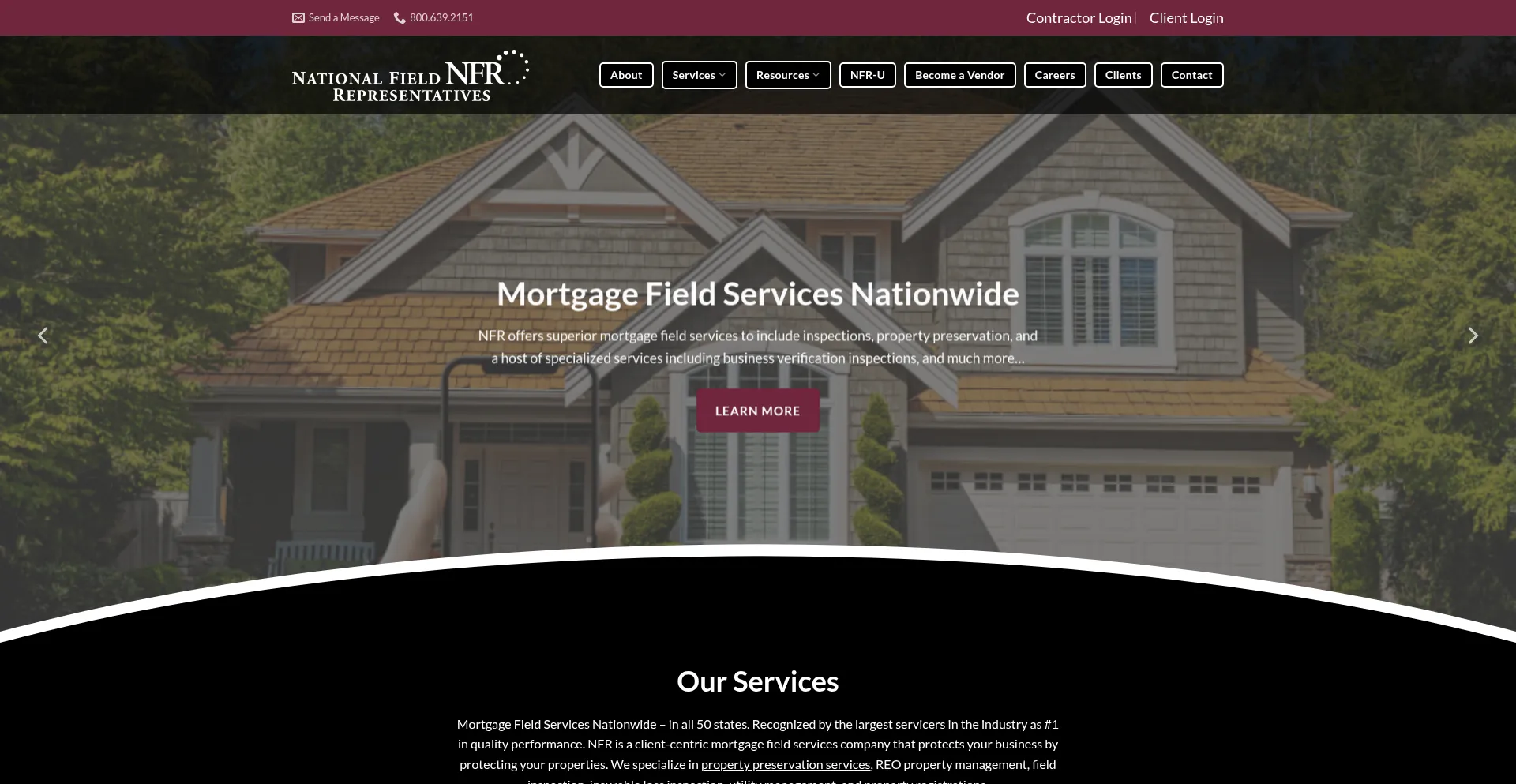 Website screenshot of Nfronline.com