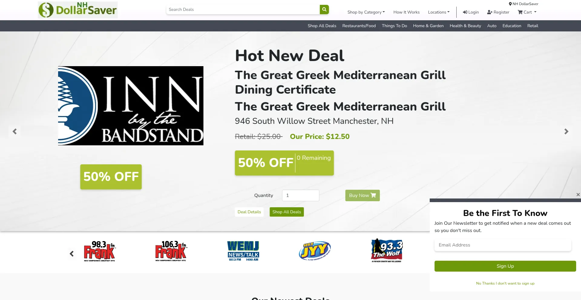 Nhdollarsaver.com Screenshot