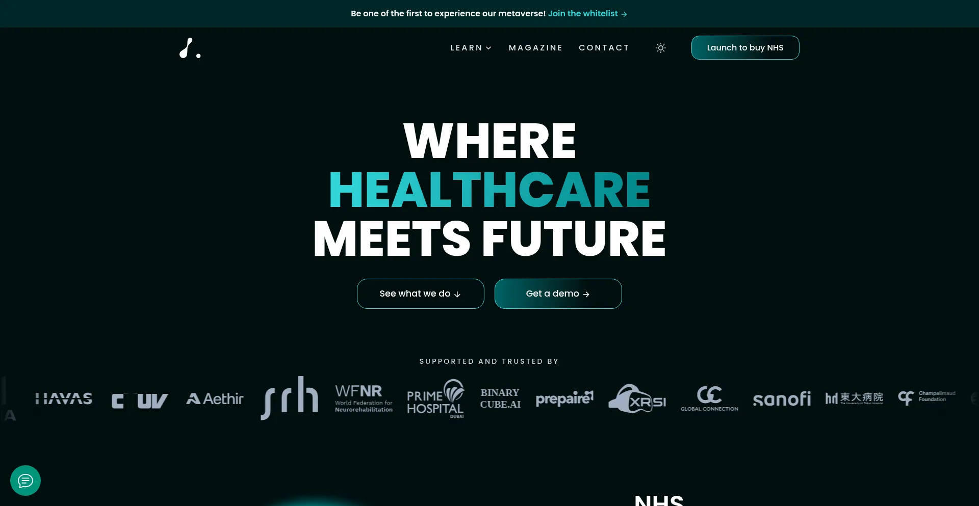 Website screenshot of Nhsss.com