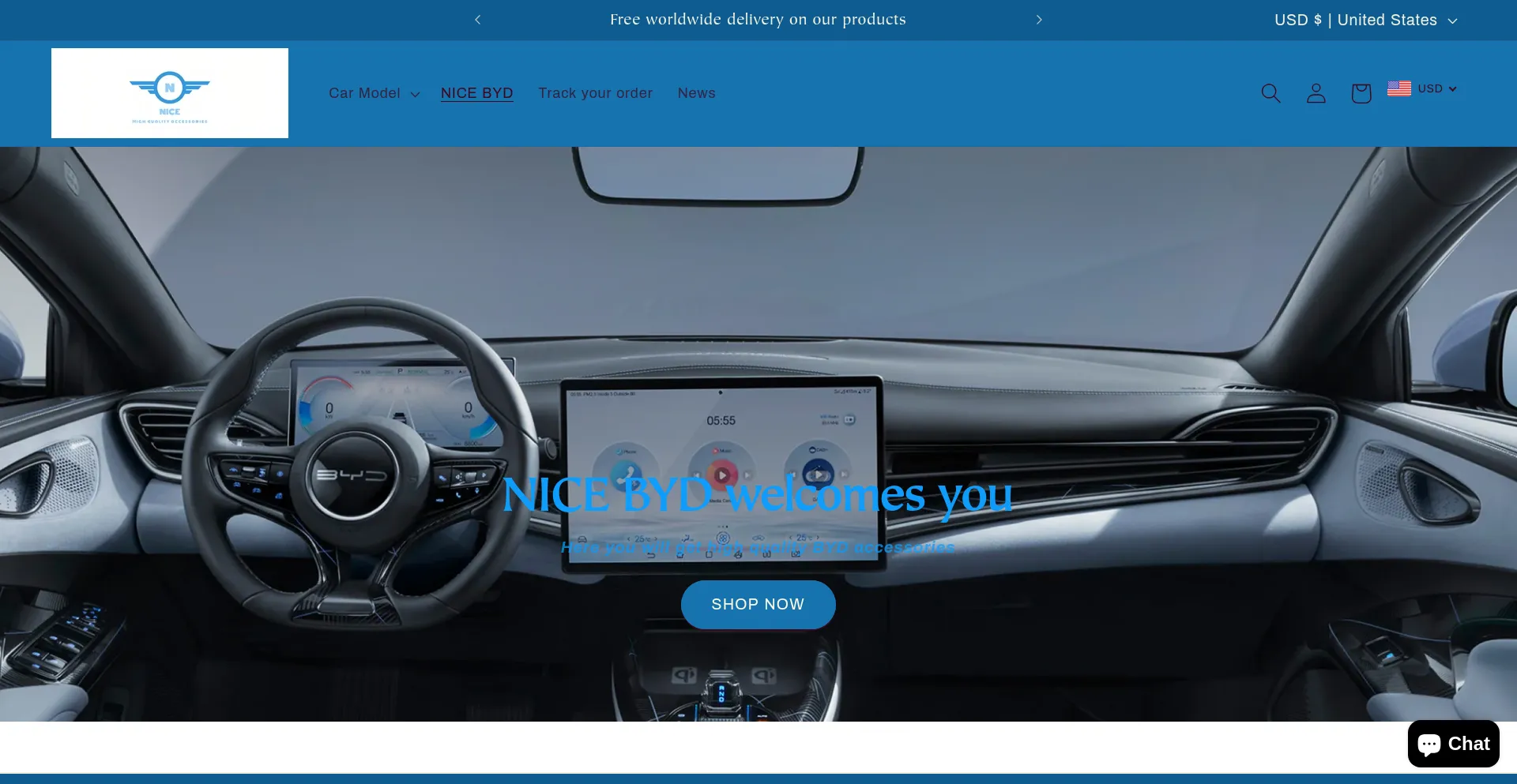 Website screenshot of Nicebyd.com
