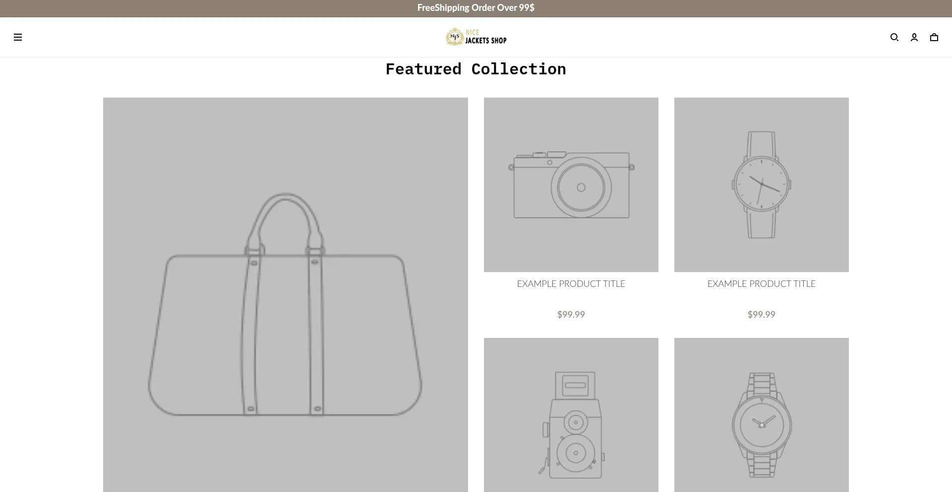 Website screenshot of Nicejackets-shop.com