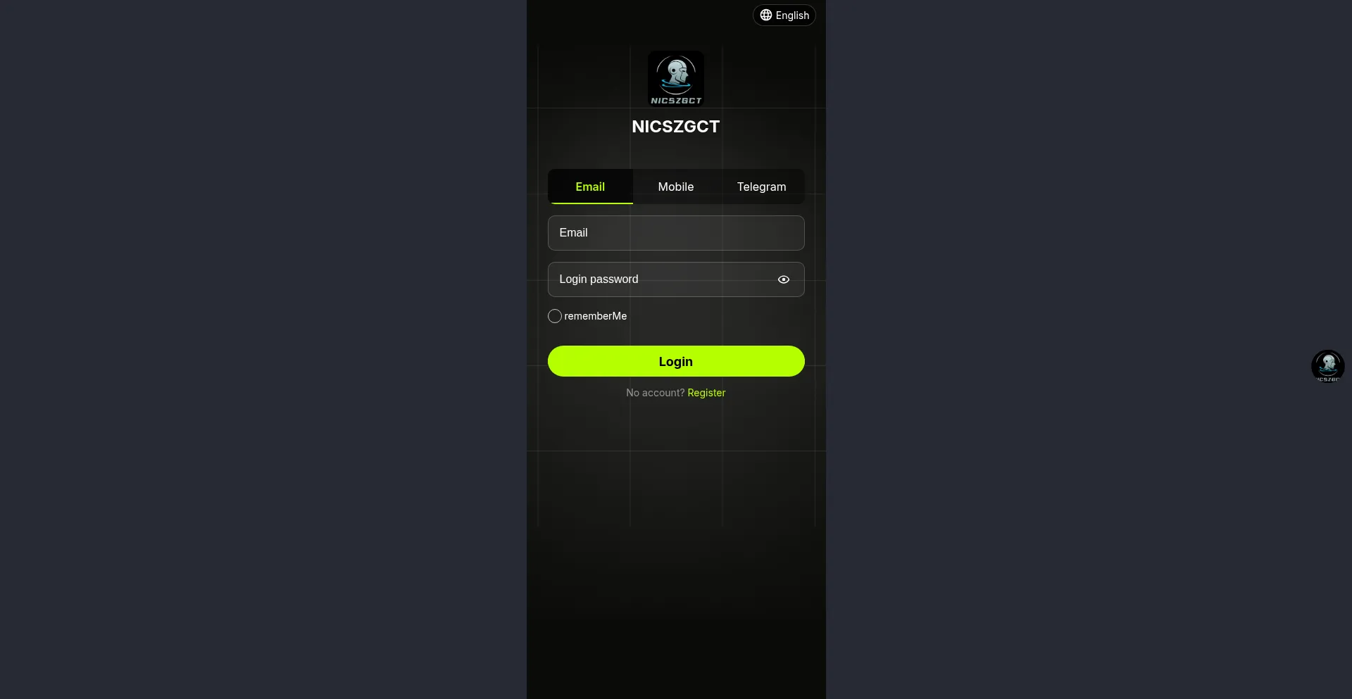 Website screenshot of Nicszgct.vip