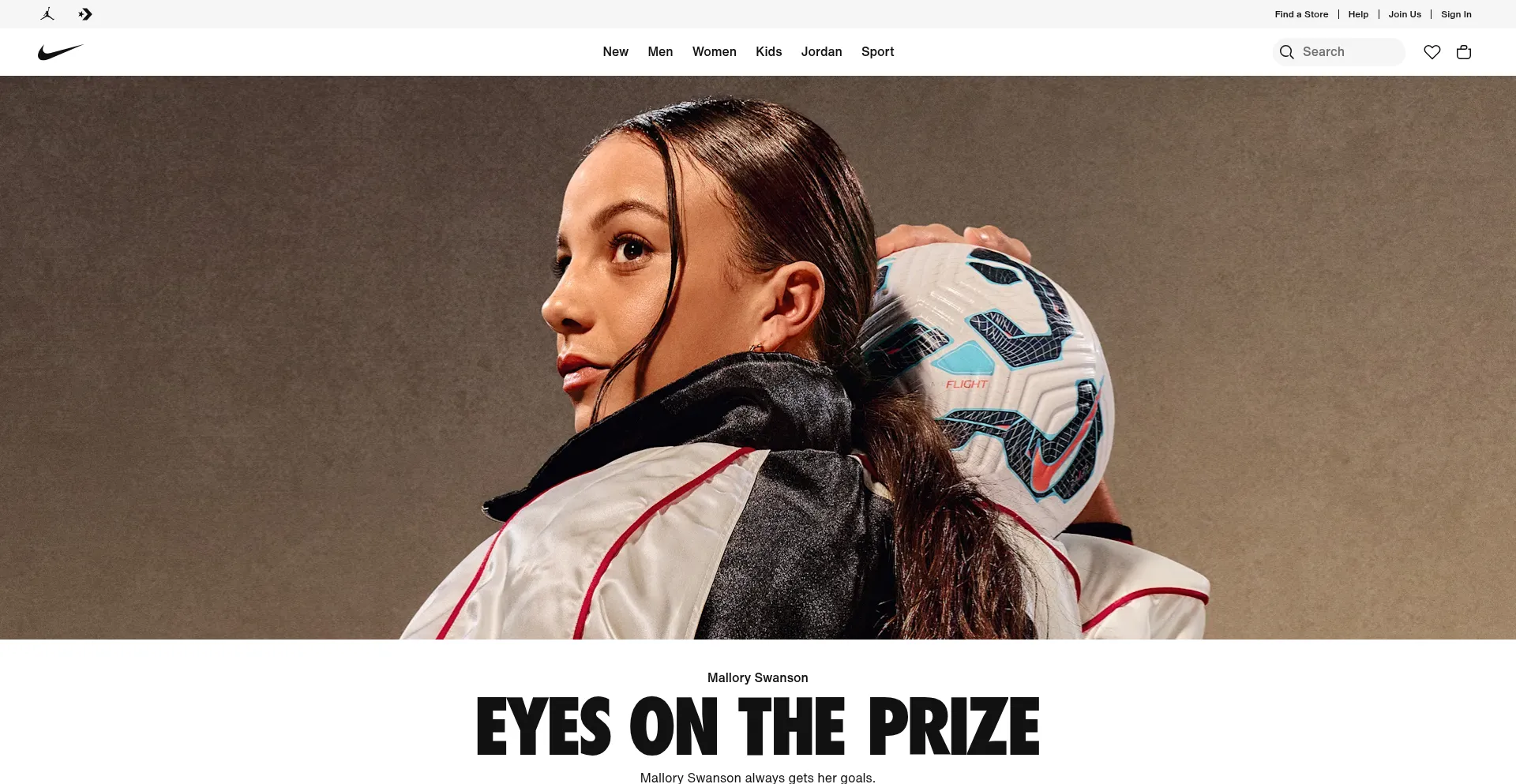 Website screenshot of Nike.es