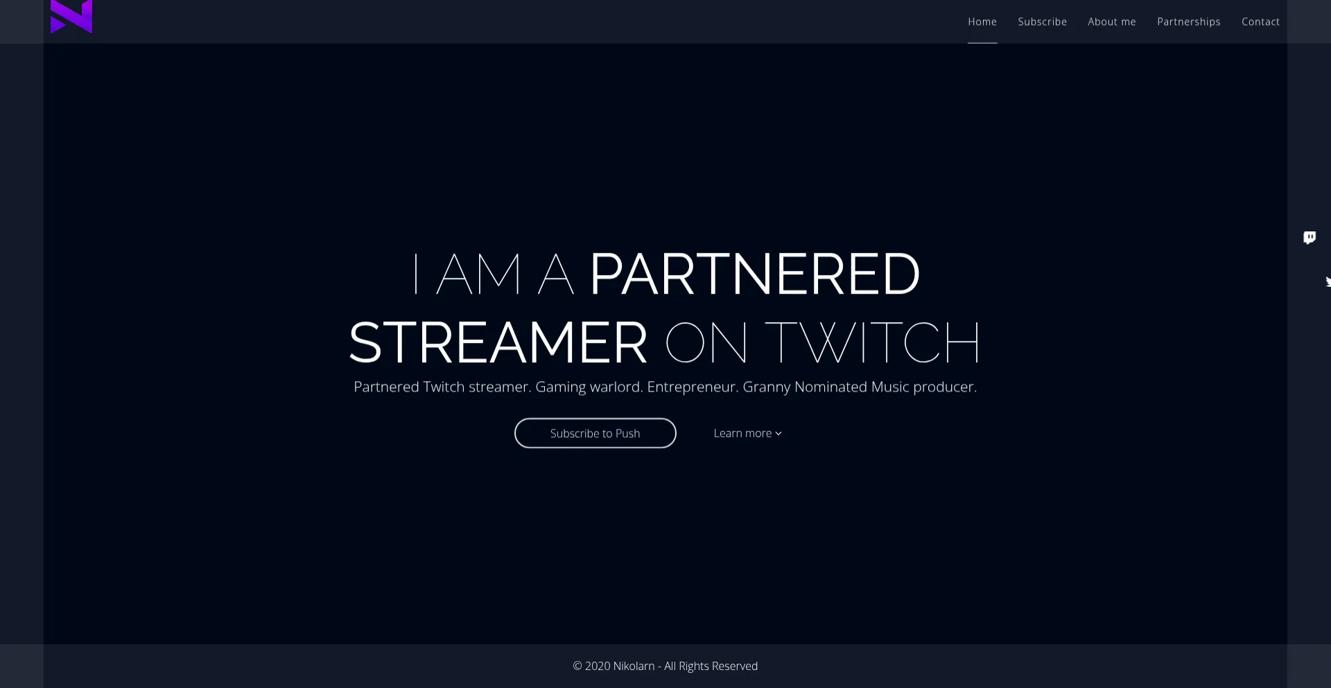 Website screenshot of Nikolarn.com