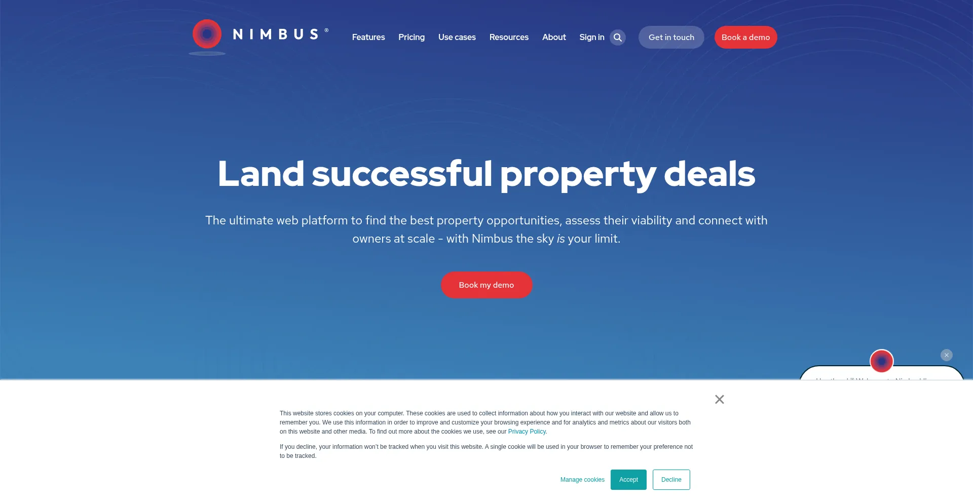 Website screenshot of Nimbusmaps.co.uk