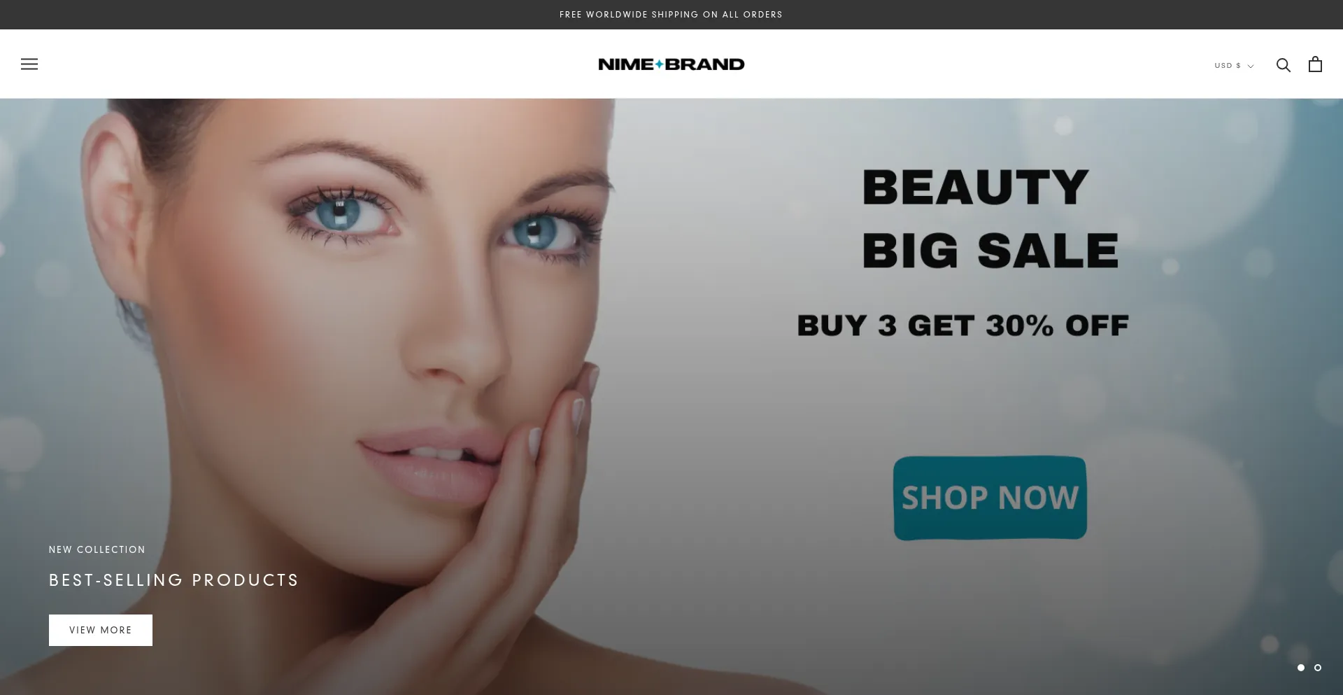 Website screenshot of Nimebrand.com