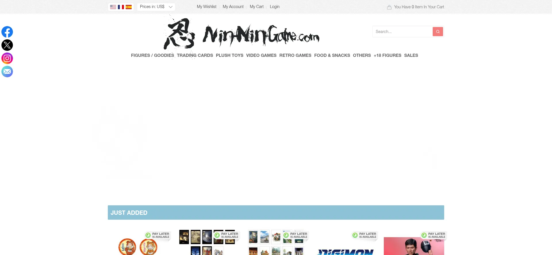 Website screenshot of Nin-nin-game.com
