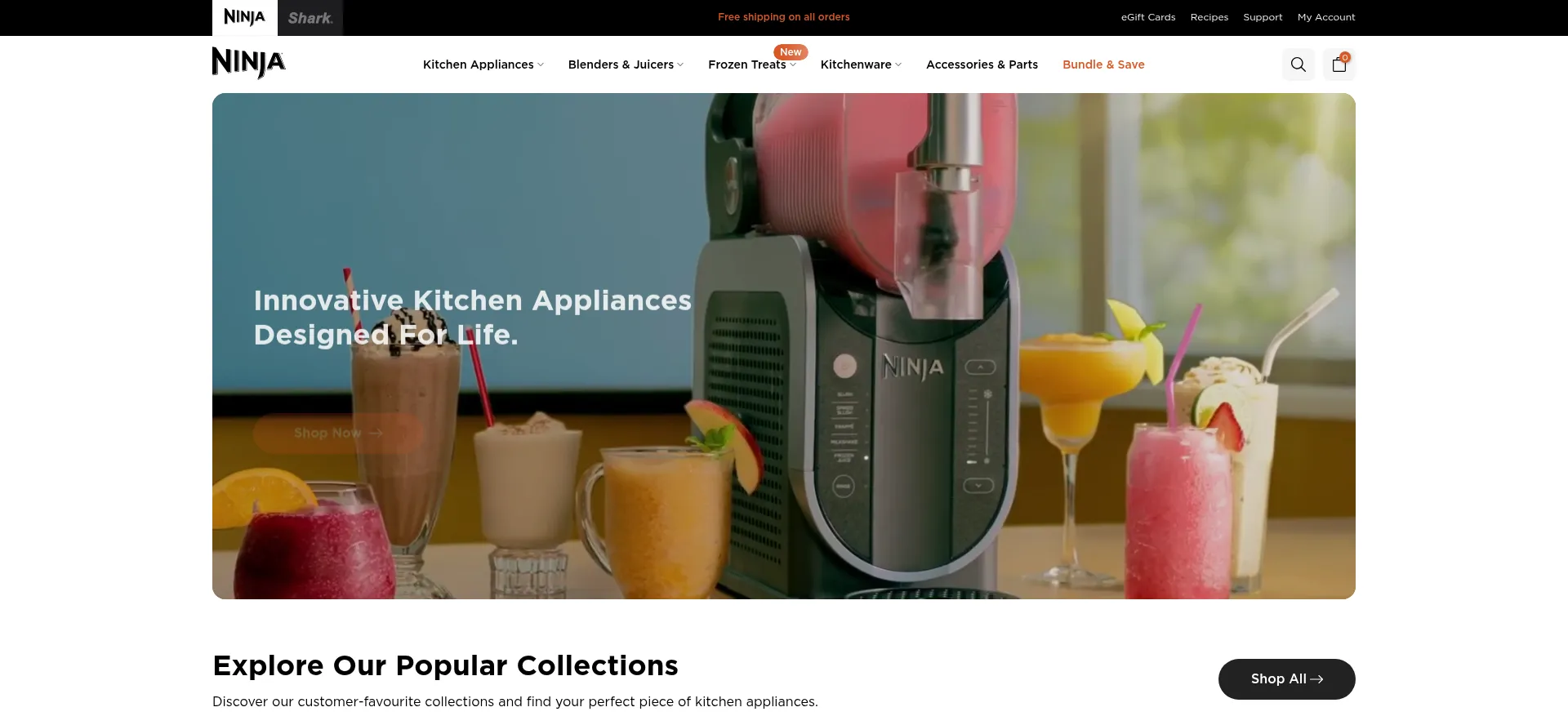 Website screenshot of Ninjakitchen.co.nz