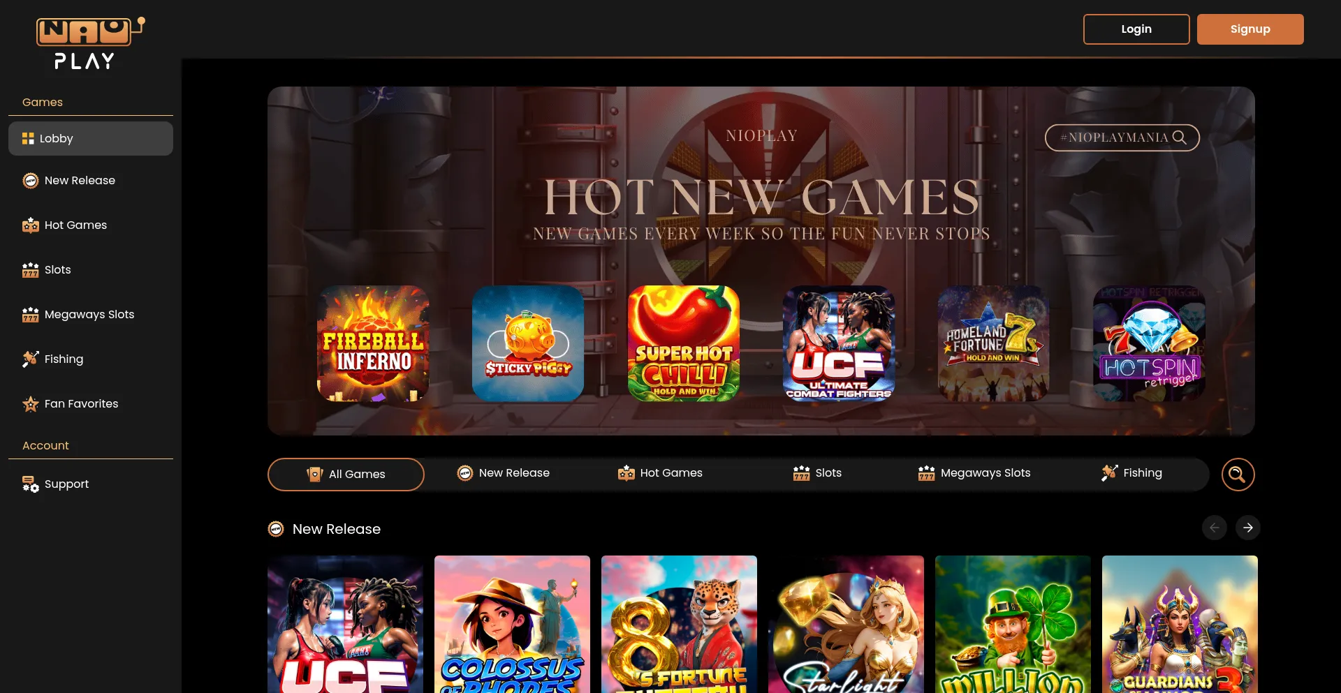 Website screenshot of Nioplay.net