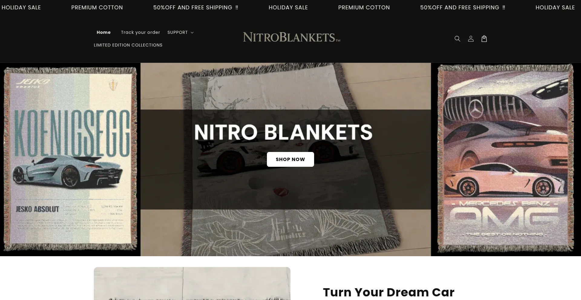 Nitroblankets.store Screenshot