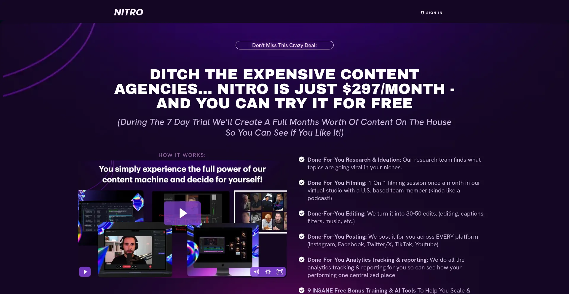 Nitrocontent.com Screenshot