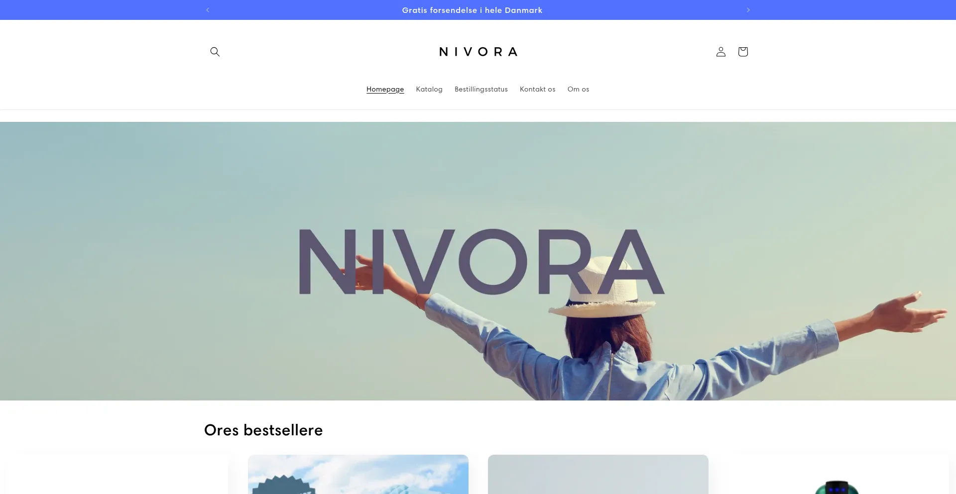 Website screenshot of Nivora.dk