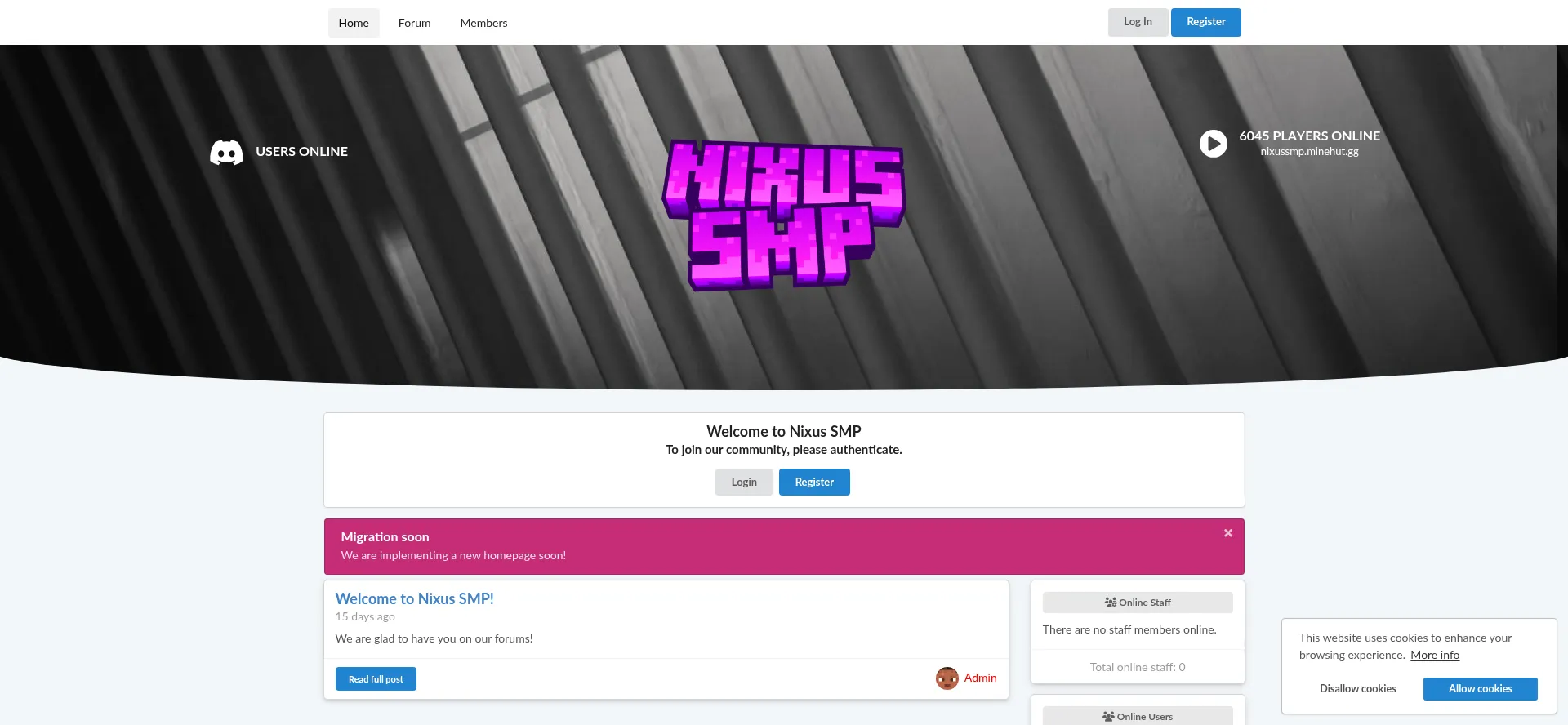 Website screenshot of Nixusmc.xyz