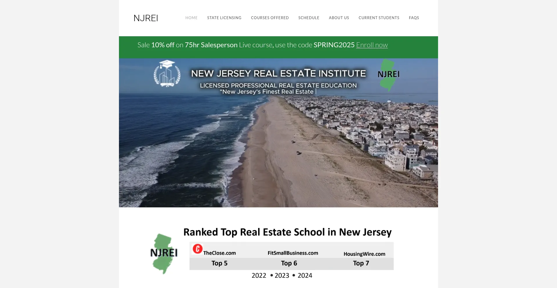 Website screenshot of Njrei.net