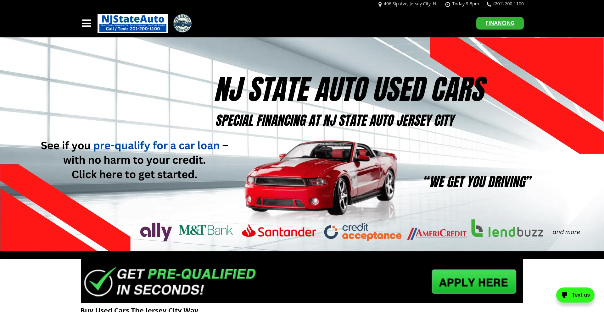 Website screenshot of Njstateauto.com
