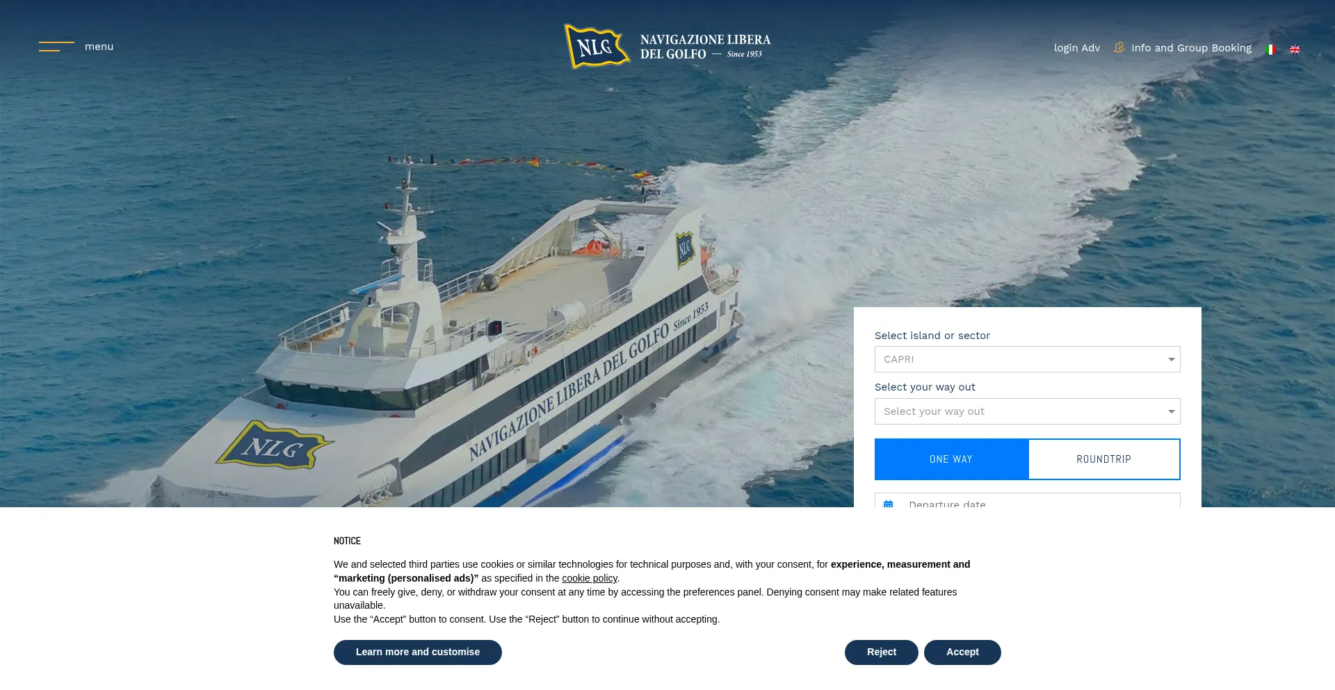 Website screenshot of Nlg.it