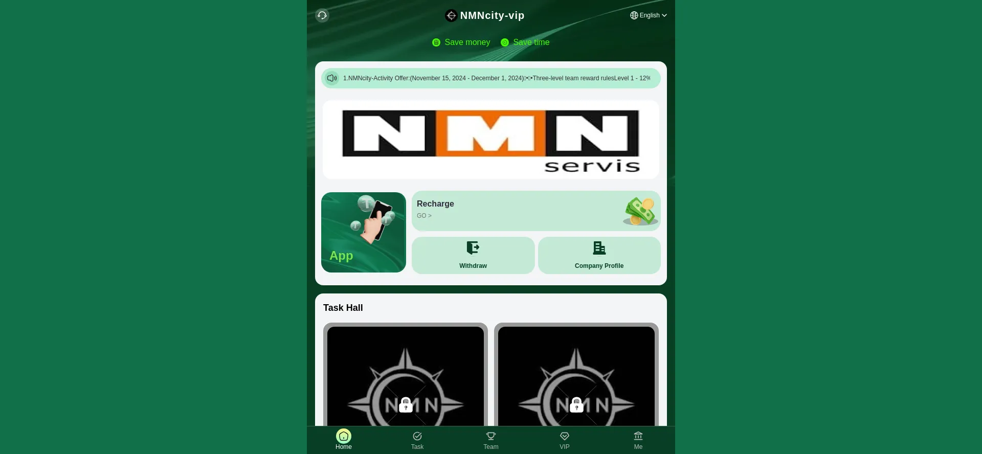 Website screenshot of Nmncity.vip