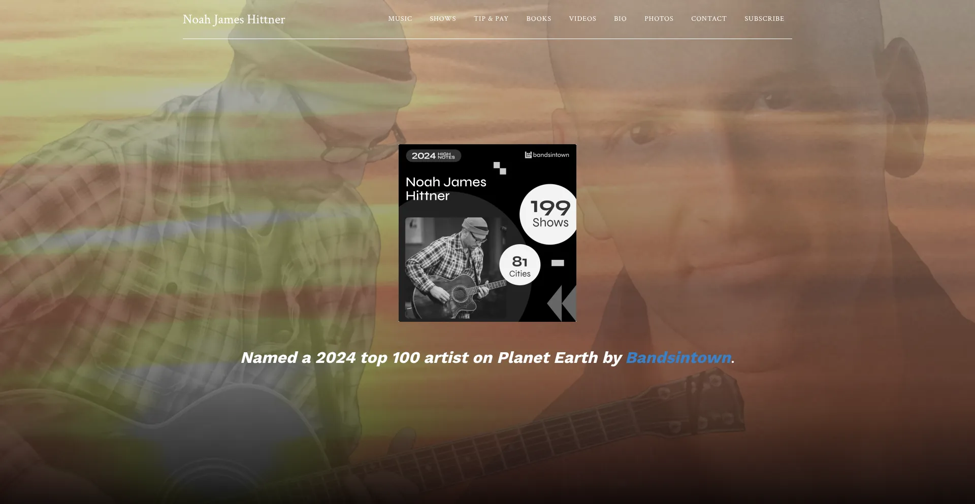 Website screenshot of Noahjameshittner.com
