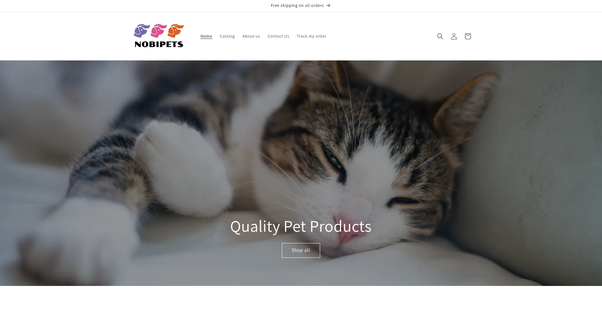 Website screenshot of Nobipets.com