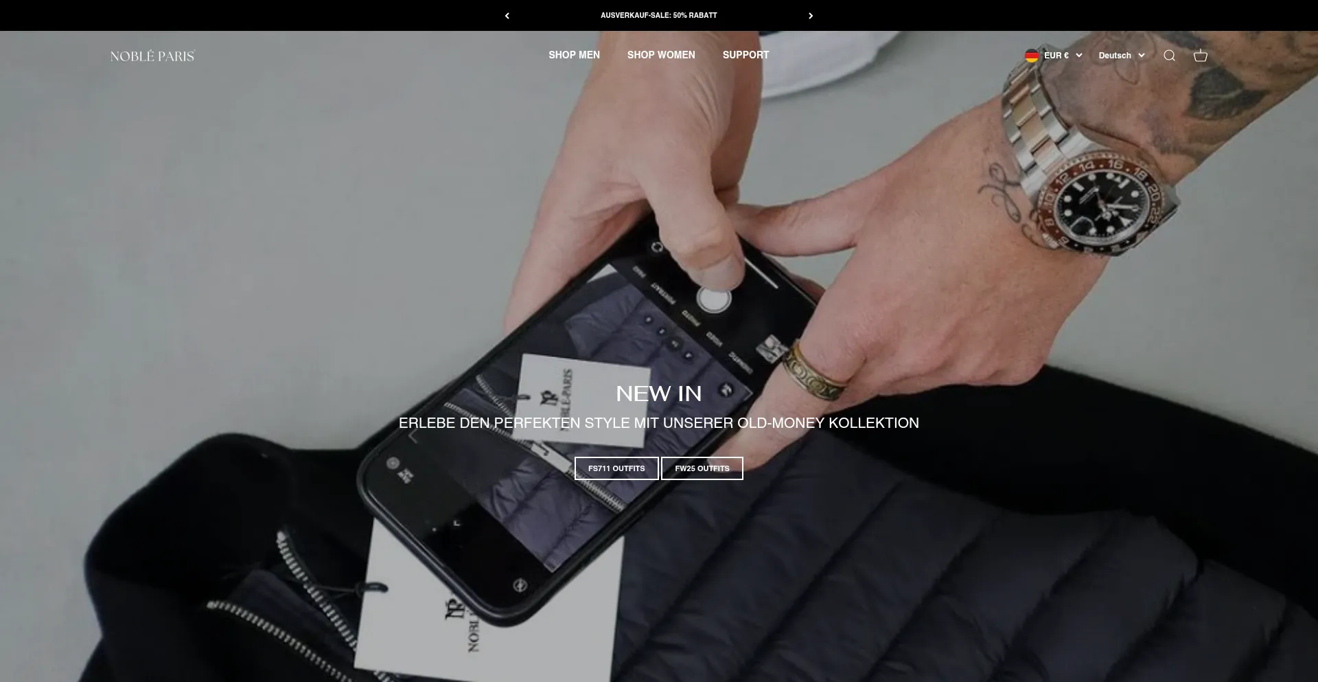 Website screenshot of Noble-paris.de