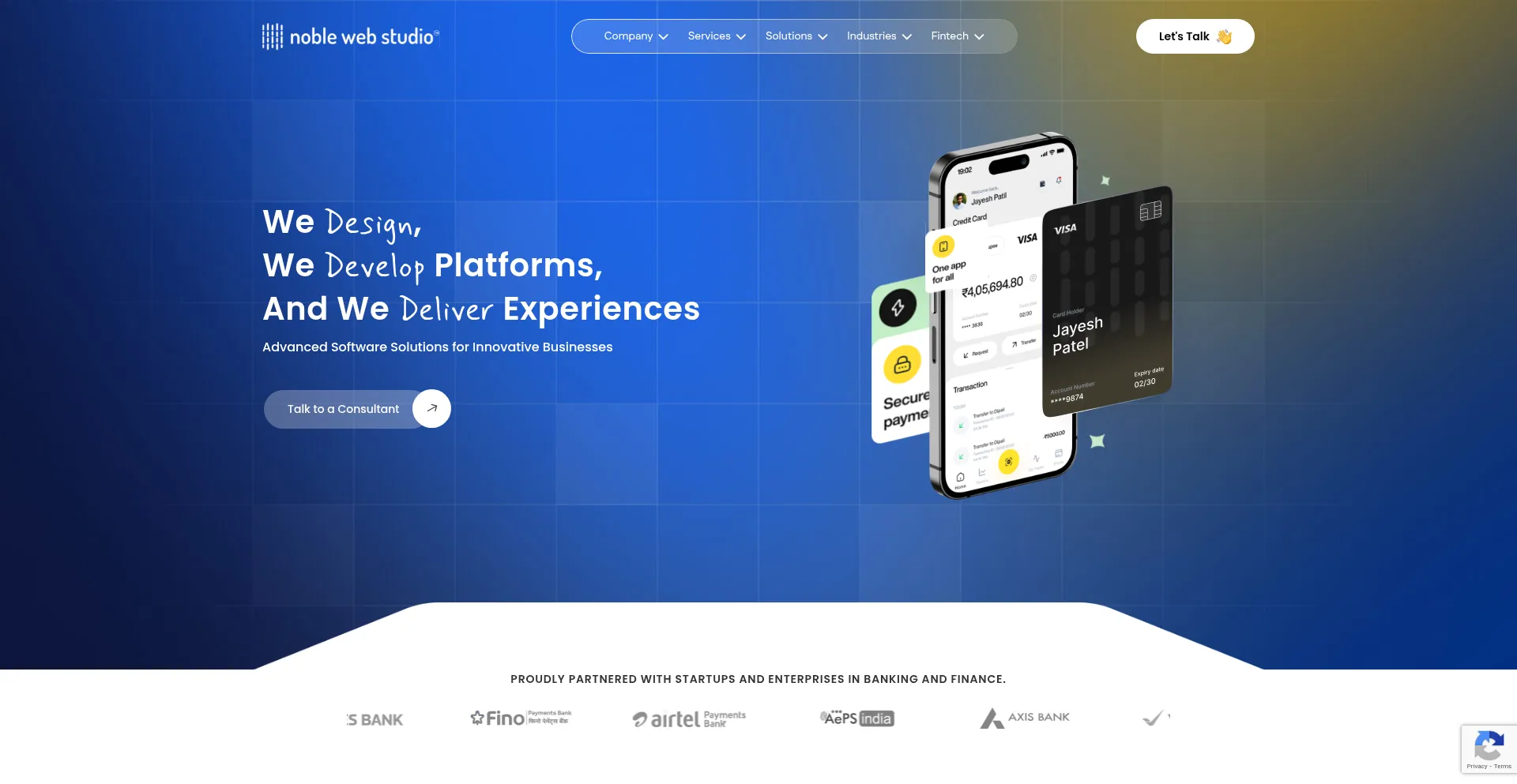 Website screenshot of Noblewebstudio.com