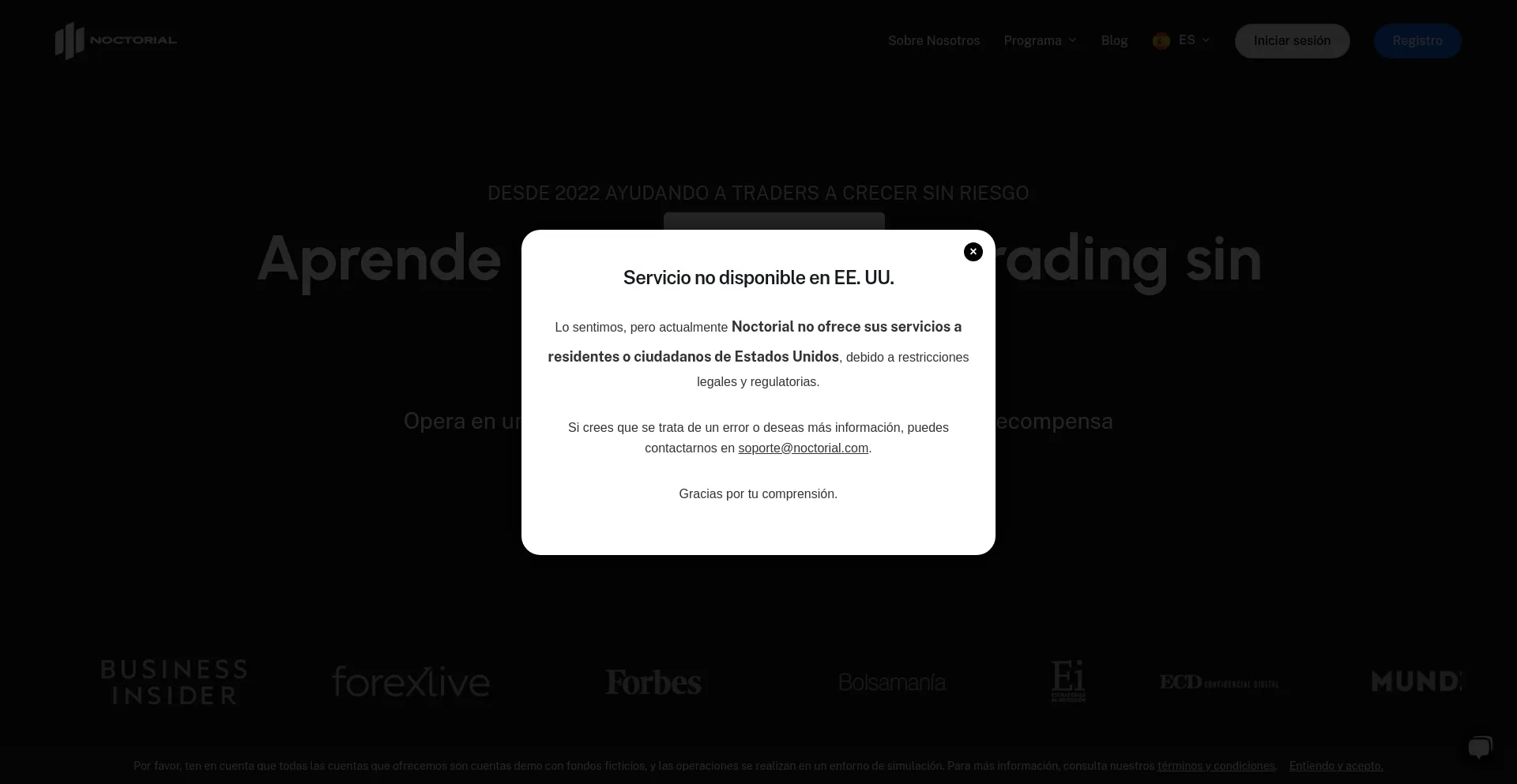 Website screenshot of Noctorial.com