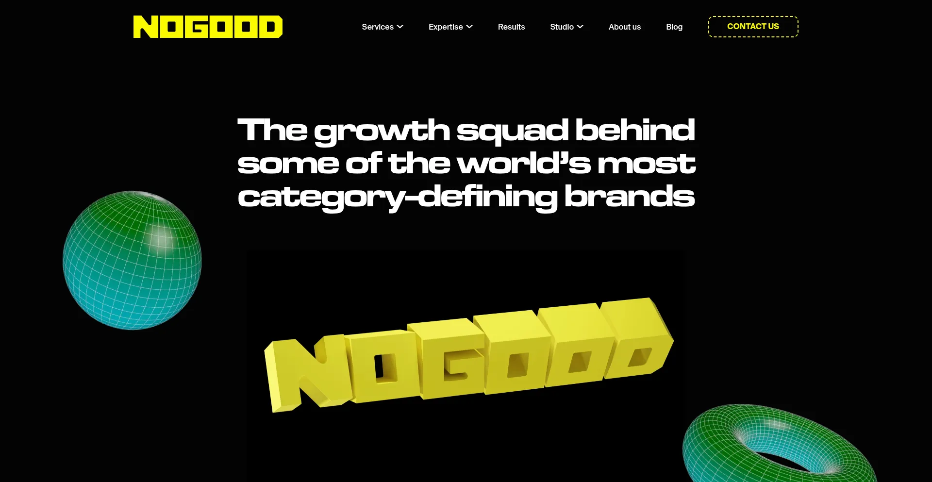 Website screenshot of Nogood.io