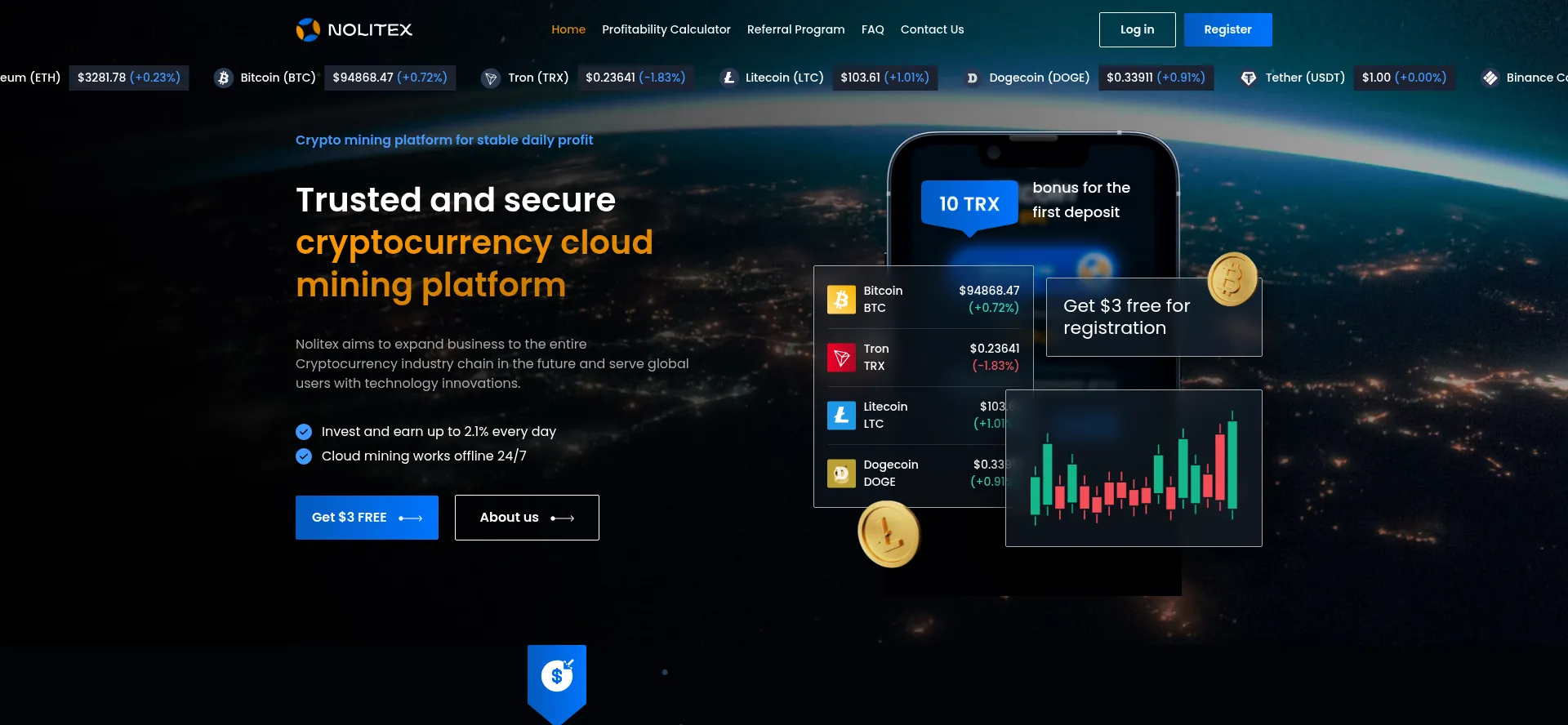 Website screenshot of Nolitex.com
