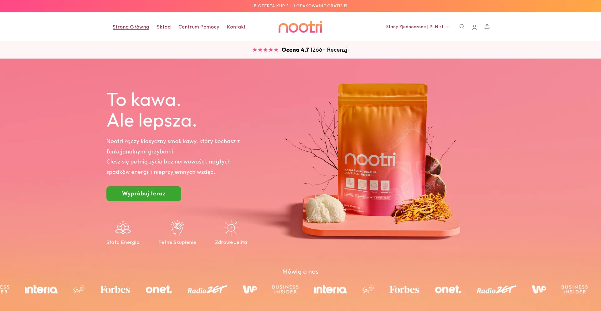 Website screenshot of Nootri.pl