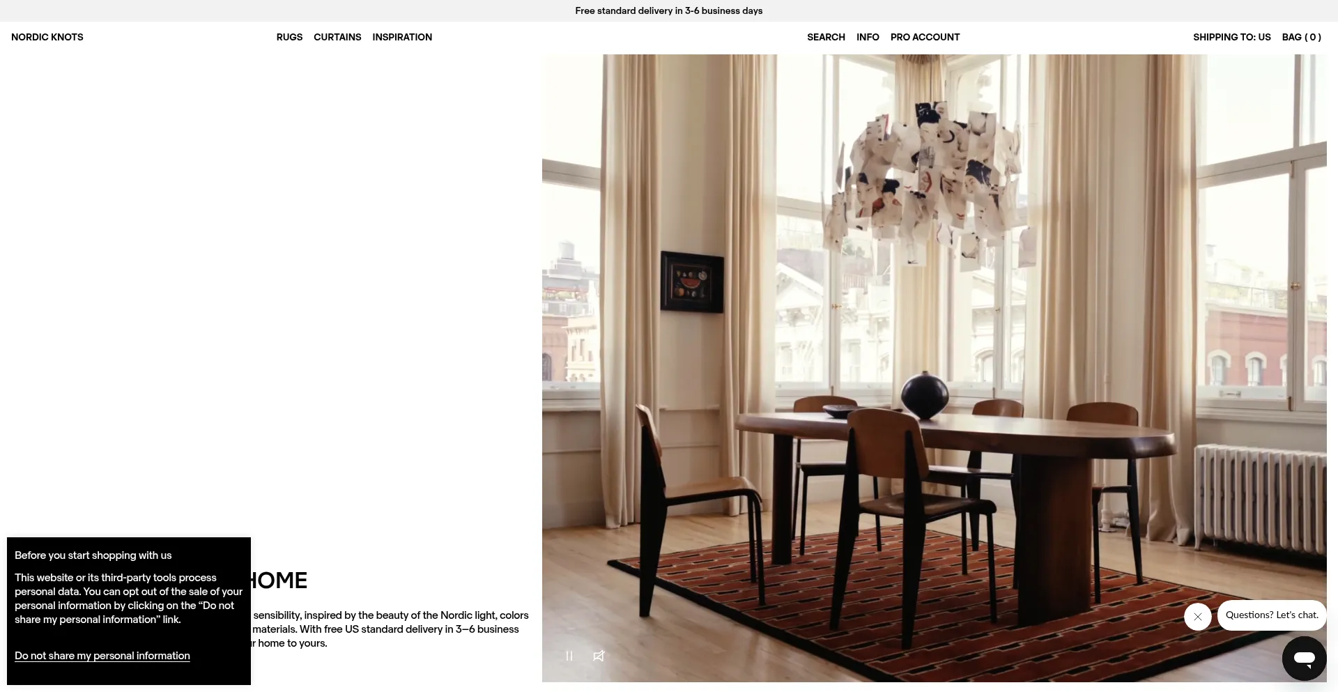Website screenshot of Nordicknots.com