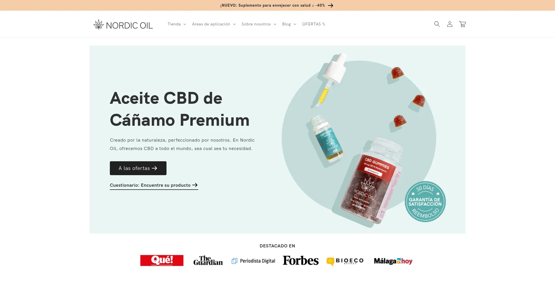 Website screenshot of Nordicoil.es