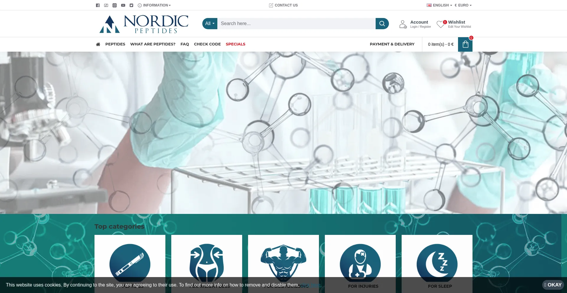 Nordicpeptides.is Screenshot