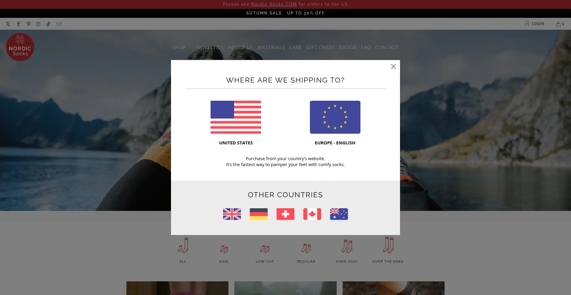 Nordicsocks.eu Screenshot