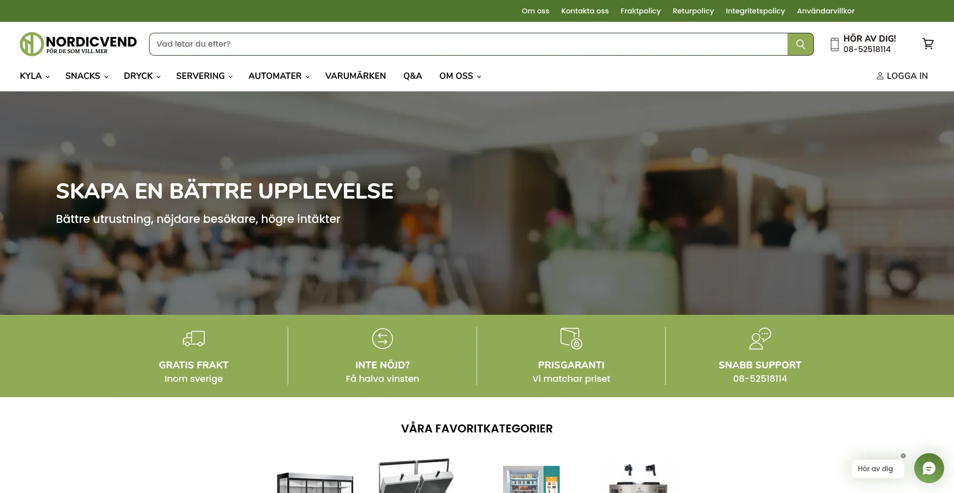 Website screenshot of Nordicvend.com